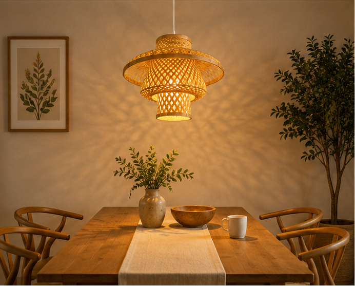 Trendytix Aura Crown Handcrafted Bamboo Pendant Lamp