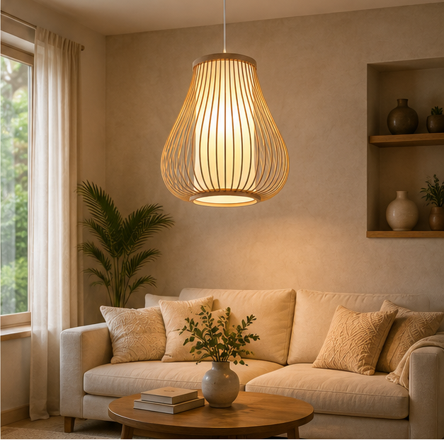 Trendytix Lumi Lantern Handcrafted Bamboo Pendant Lamp - 12 inch