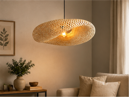 Trendytix Infinity Weave Handcrafted Bamboo Pendant Lamp - 20 inch