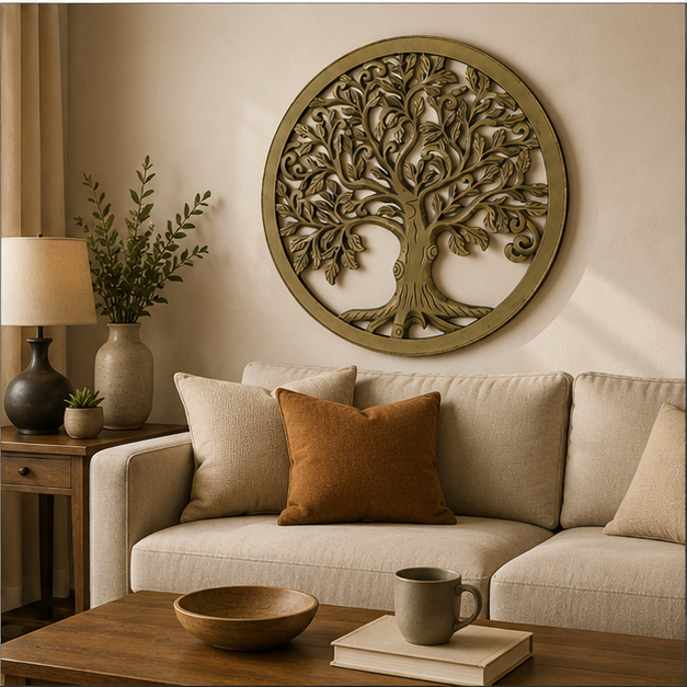 Handcrafted Trendytix Wooden Majestic Heritage Tree Wall Art  – Antique Gold