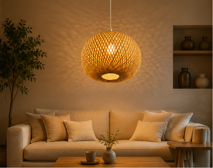 Trendytix OrbWeave Handcrafted Bamboo Pendant Lamp