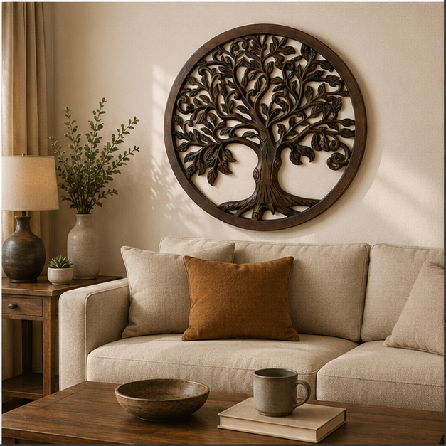 Handcrafted Trendytix Wooden Majestic Heritage Tree Wall Art  – Antique Brown