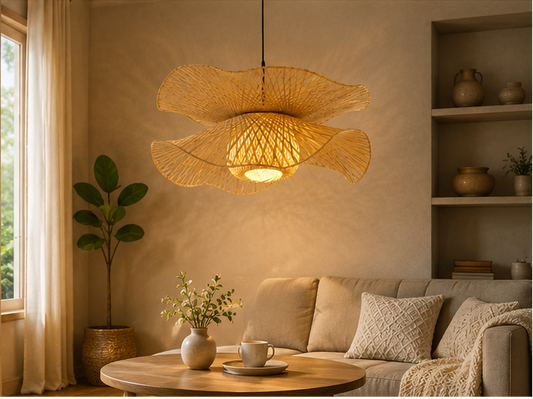 Trendytix Butterfly Bloom Handcrafted Bamboo Pendant Lamp