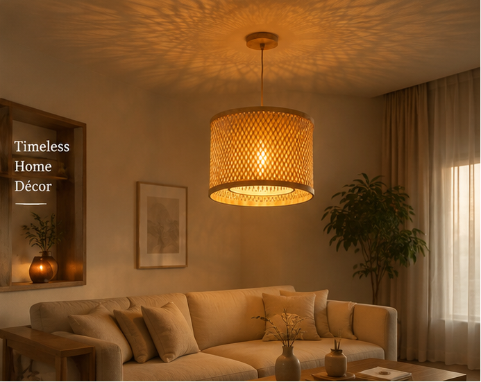 Trendytix Luma Drum Handcrafted Bamboo Pendant Lamp