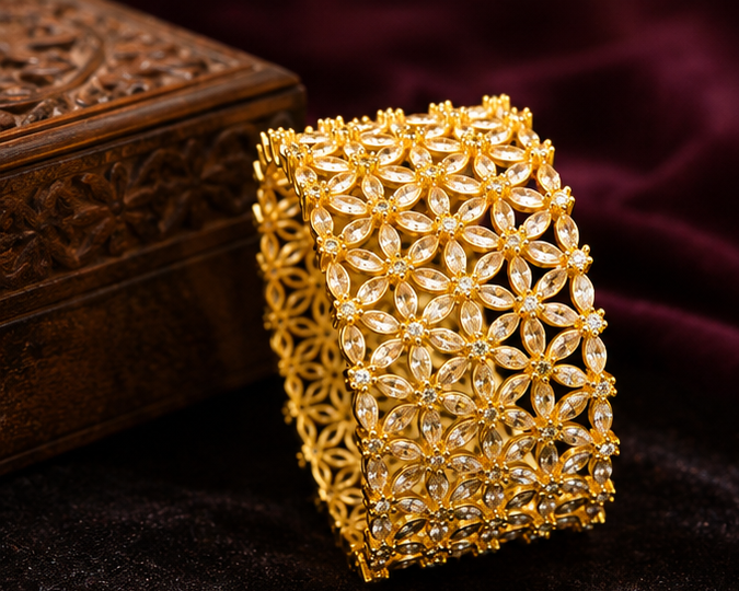 Imperial Petal Crystal handcrafted anti tarnish American Diamond bracelet
