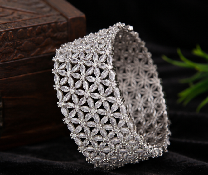 Imperial Petal Crystal handcrafted anti tarnish American Diamond bracelet