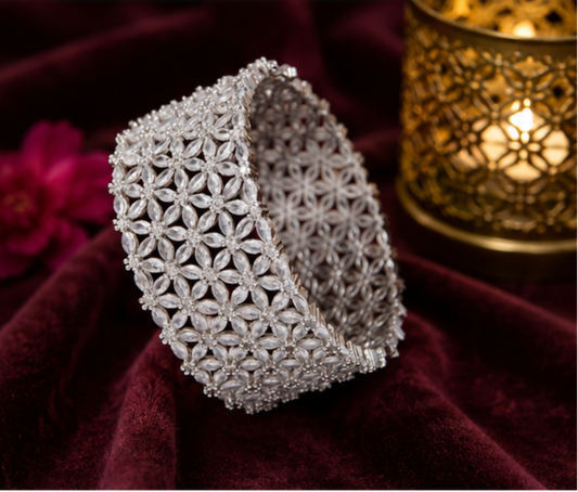Imperial Petal Crystal handcrafted anti tarnish American Diamond bracelet