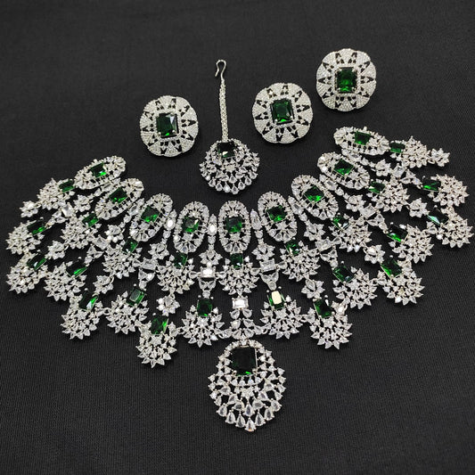 Kiara Advani Inspired Veshakart Premium Handcrafted American Diamond Necklace Set