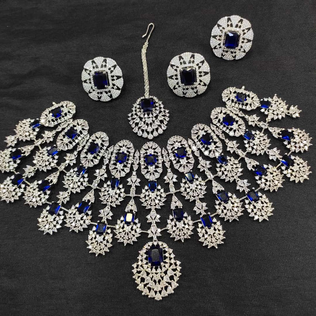 Kiara Advani Inspired Veshakart Premium Handcrafted American Diamond Necklace Set