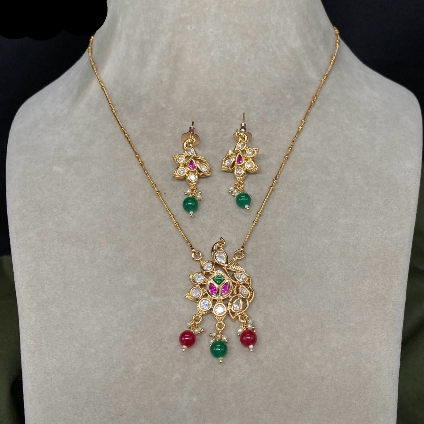 Premium Handcrafted Kundan Pendent Set