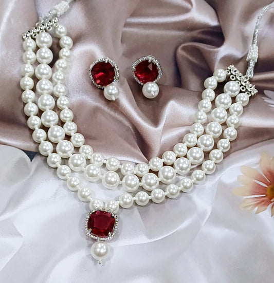 Veshakart Premium Handcrafted Pearl Necklace Set