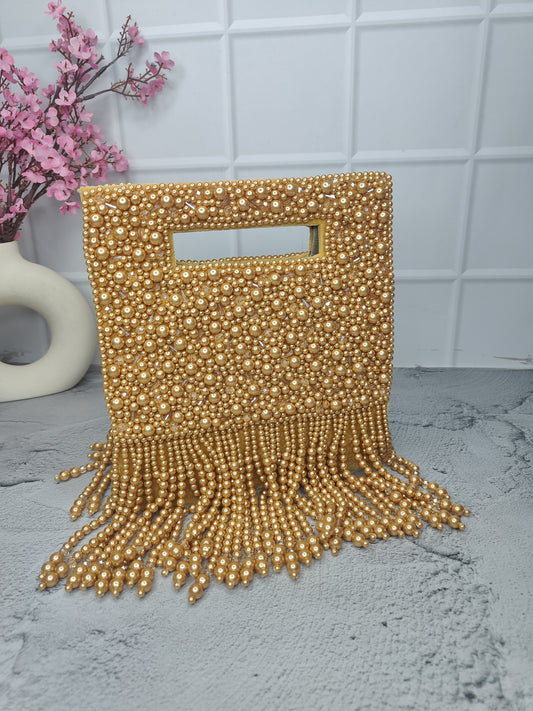 Veshakart Handmade Luxurious Designer pearl Clutch