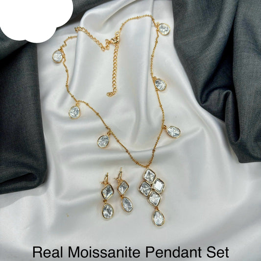 Premium Handcrafted Moissanite Pendent Set