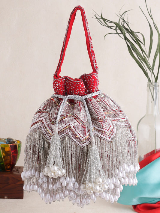 Veshakart Handmade Luxurious Designer  jhallar potli bag