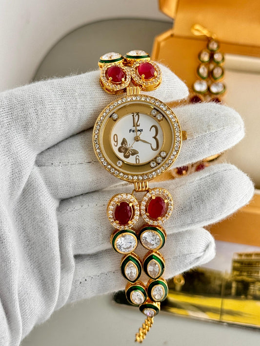 Luxurious Designer Kundan Women Watch (Mega SALE)