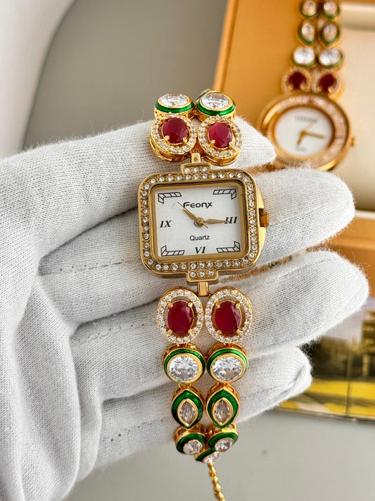 Luxurious Designer Kundan Women Watch (Mega SALE)