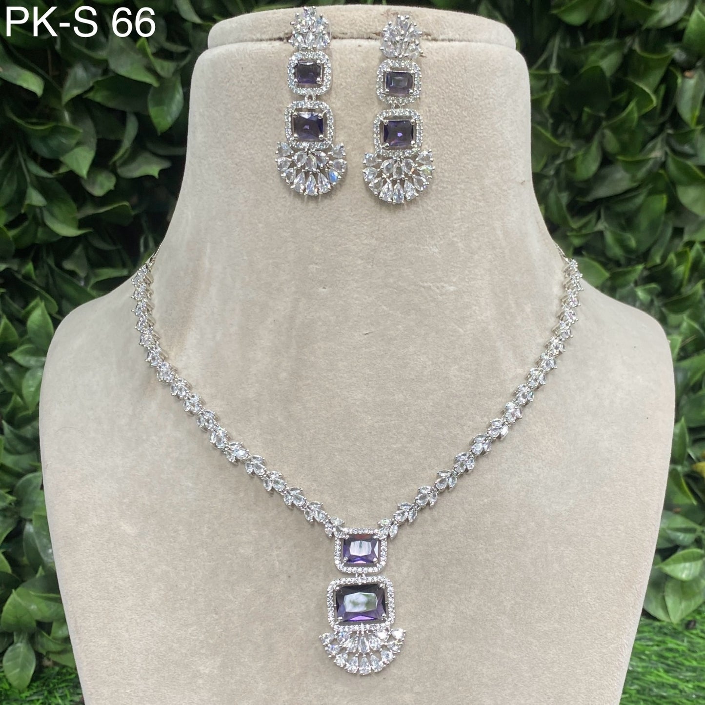 Veshakart Premium Handcrafted American Diamond Necklace Set