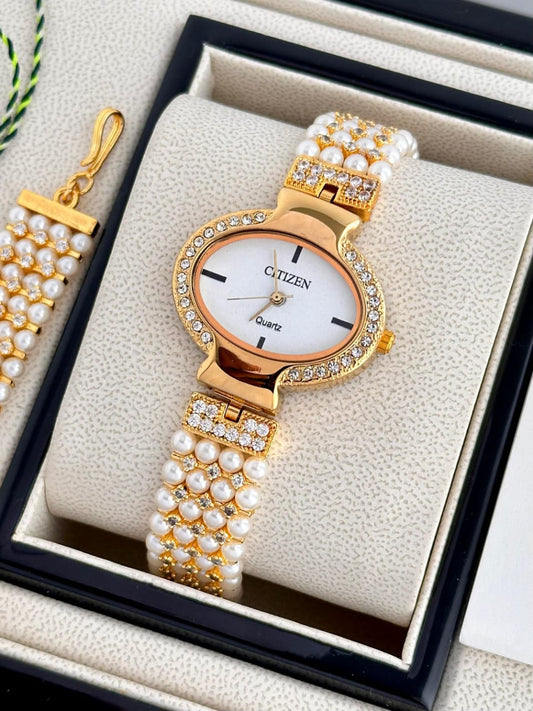 Luxurious Designer Pearl Women Watch