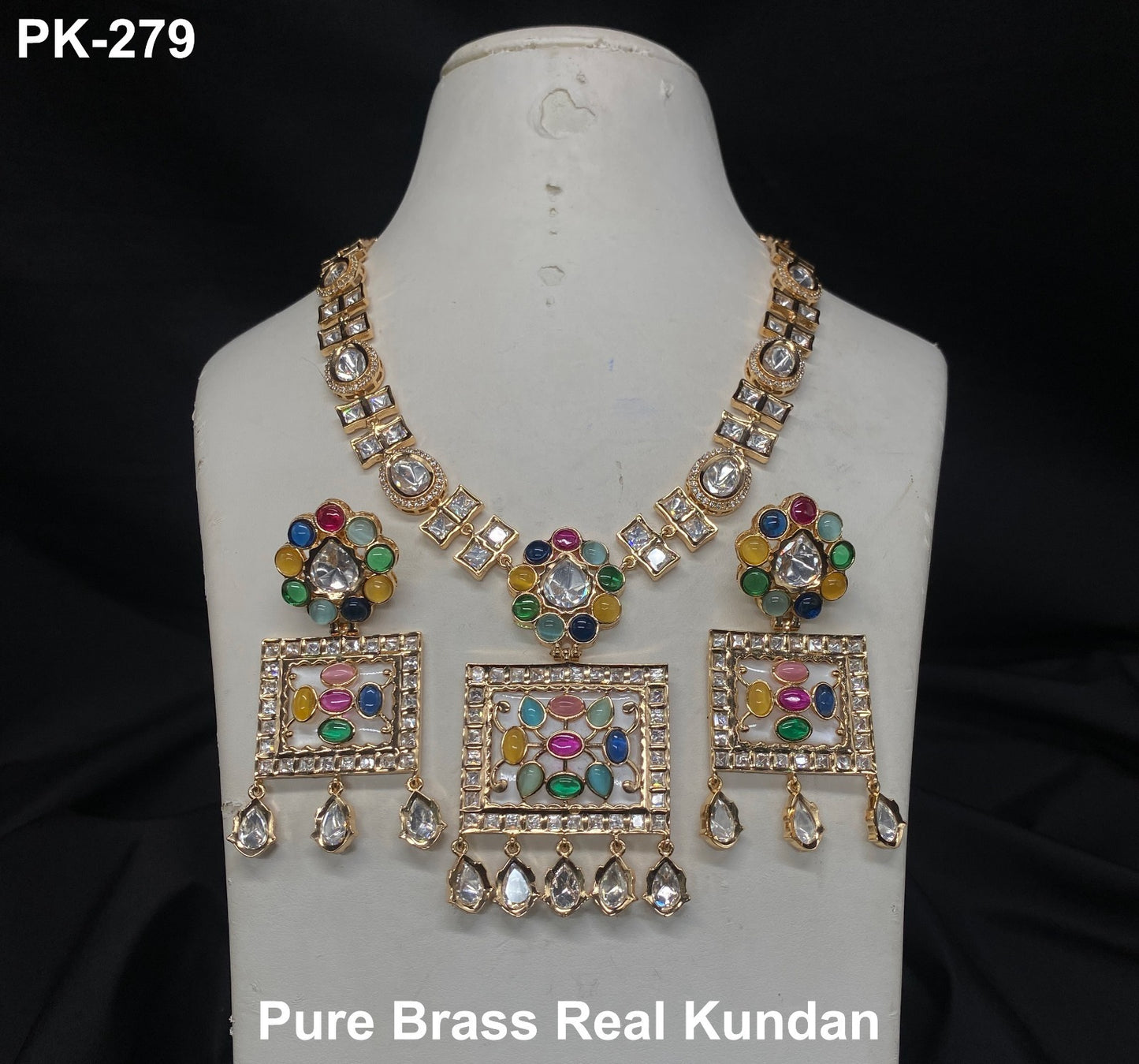 Veshakart Premium Handcrafted Kundan Necklace Set