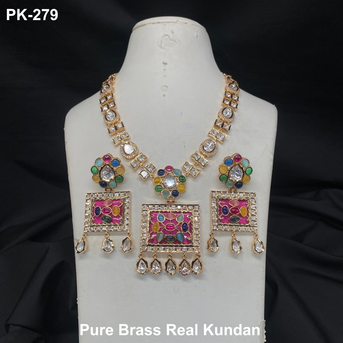 Veshakart Premium Handcrafted Kundan Necklace Set