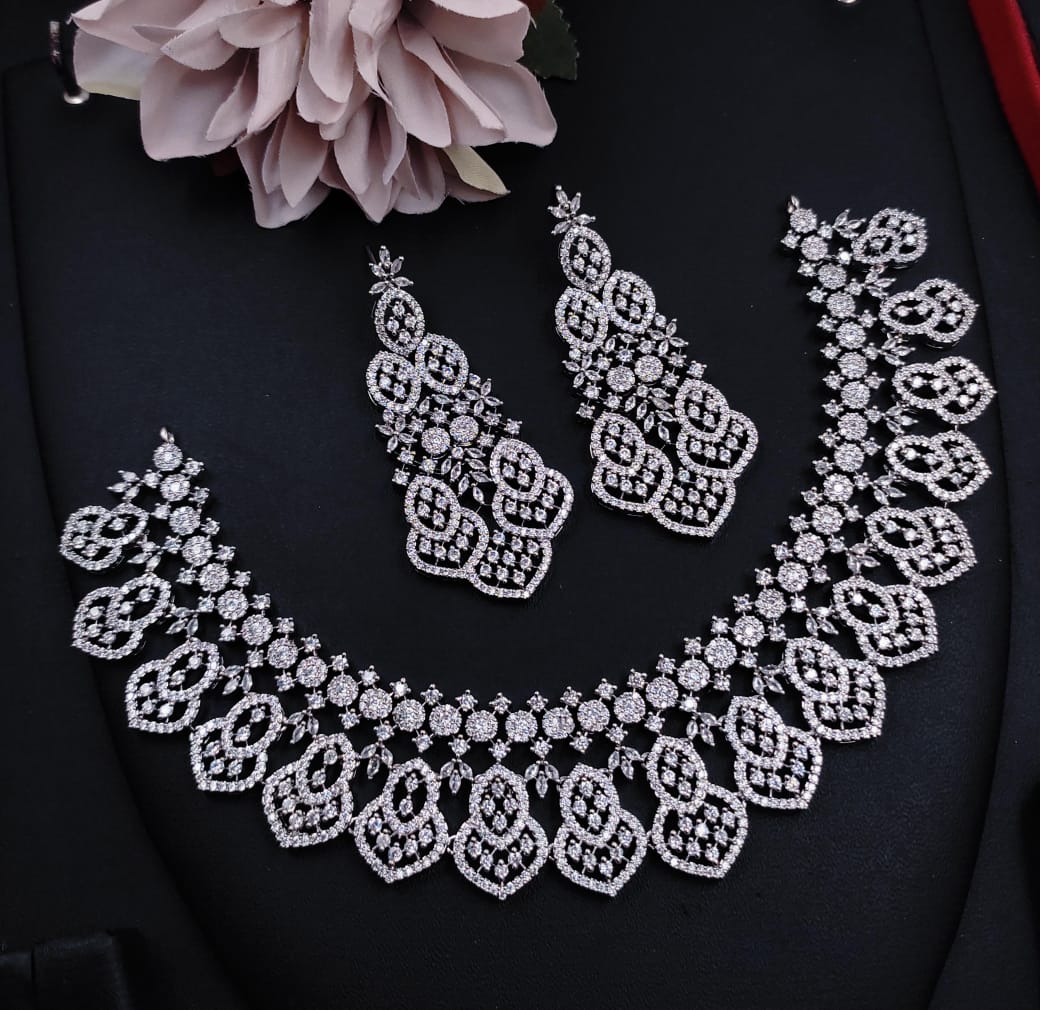 Premium Handcrafted American Diamond Necklace Set