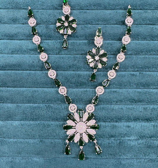 Trendy Premium Handcrafted AD Necklace Set