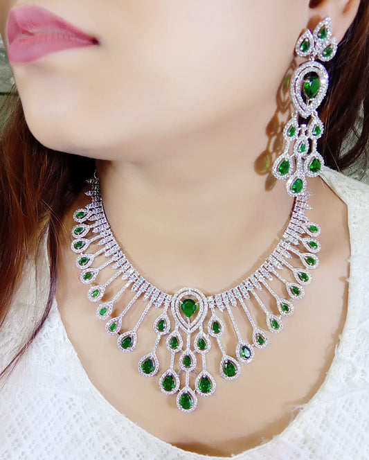 Trendy Premium Handcrafted AD Necklace Set