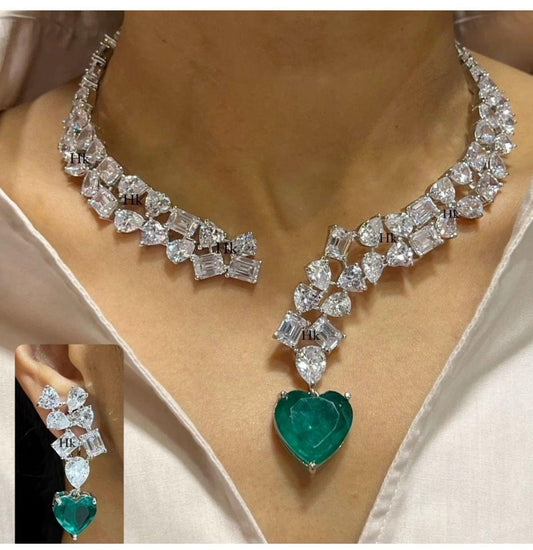 Trendy Premium Handcrafted AD Necklace Set