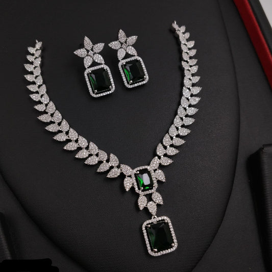 Trendy Premium Handcrafted AD Necklace Set - Celebrity Style
