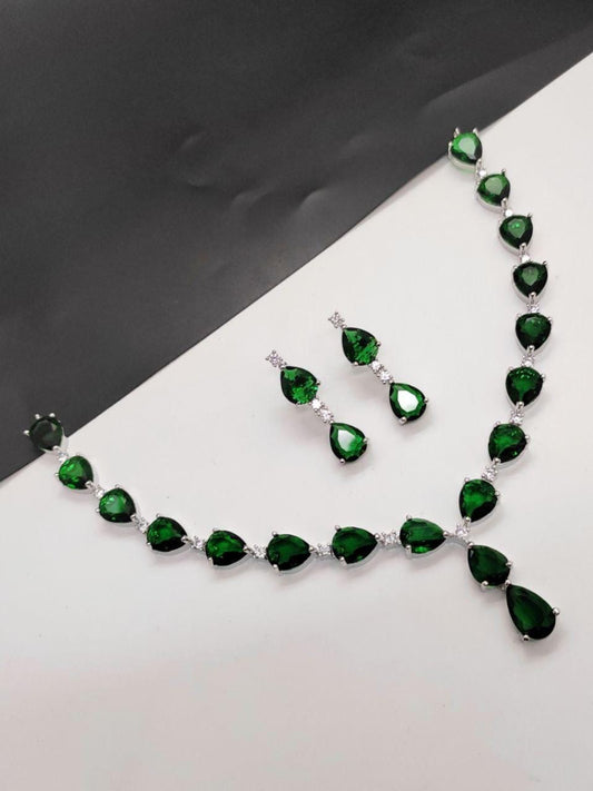 Trendy Premium Handcrafted AD Necklace Set - Celebrity Style