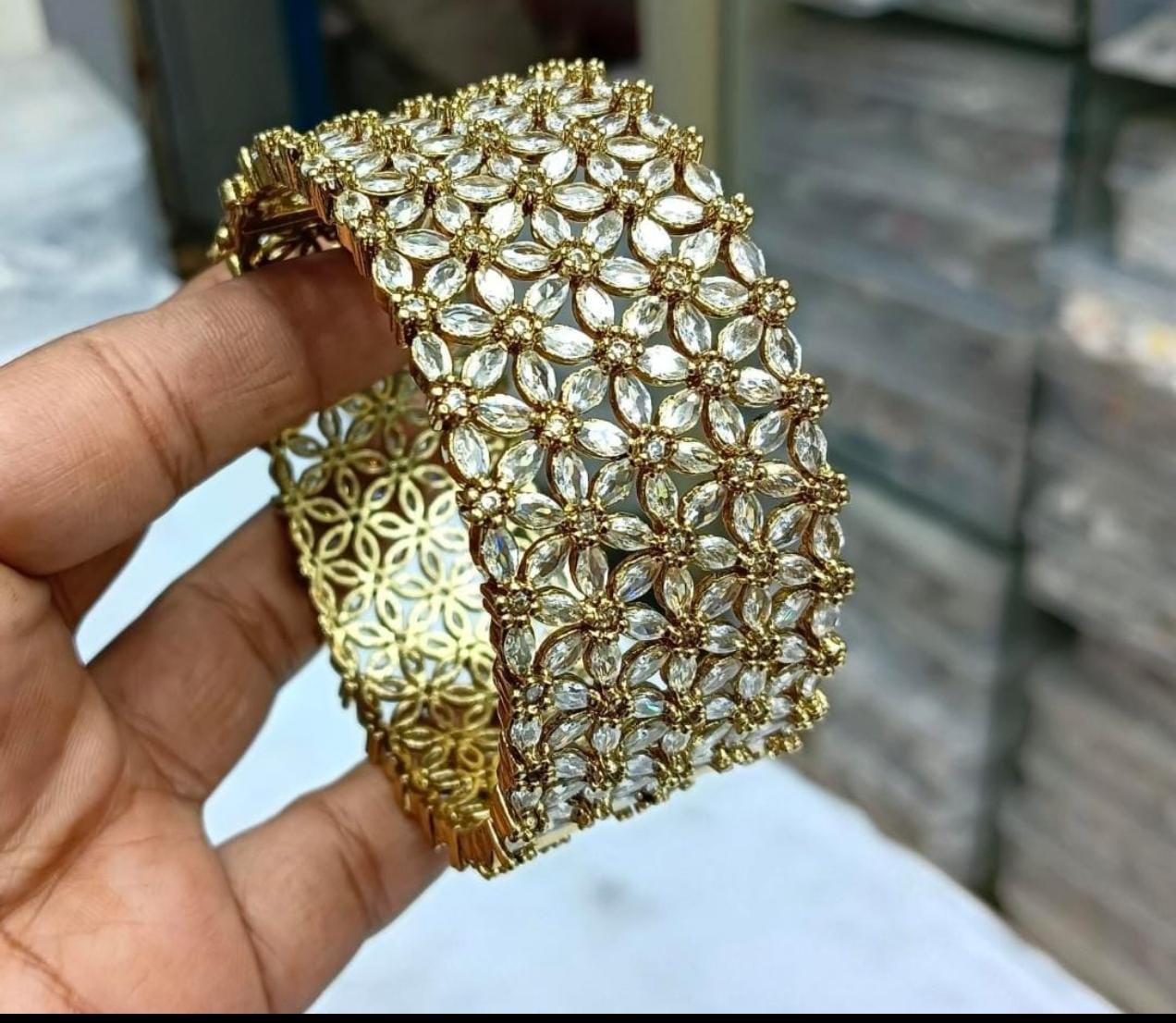 Imperial Petal Crystal handcrafted anti tarnish American Diamond bracelet