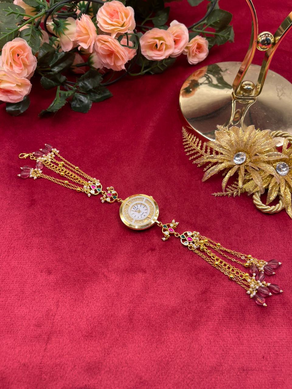 Ruby Blossom Kundan Watch