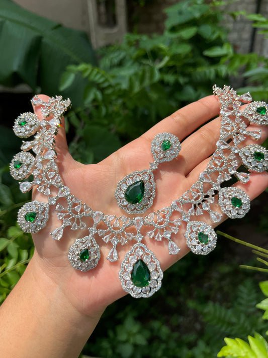 Trendy Premium Handcrafted AD Necklace Set - Celebrity Style