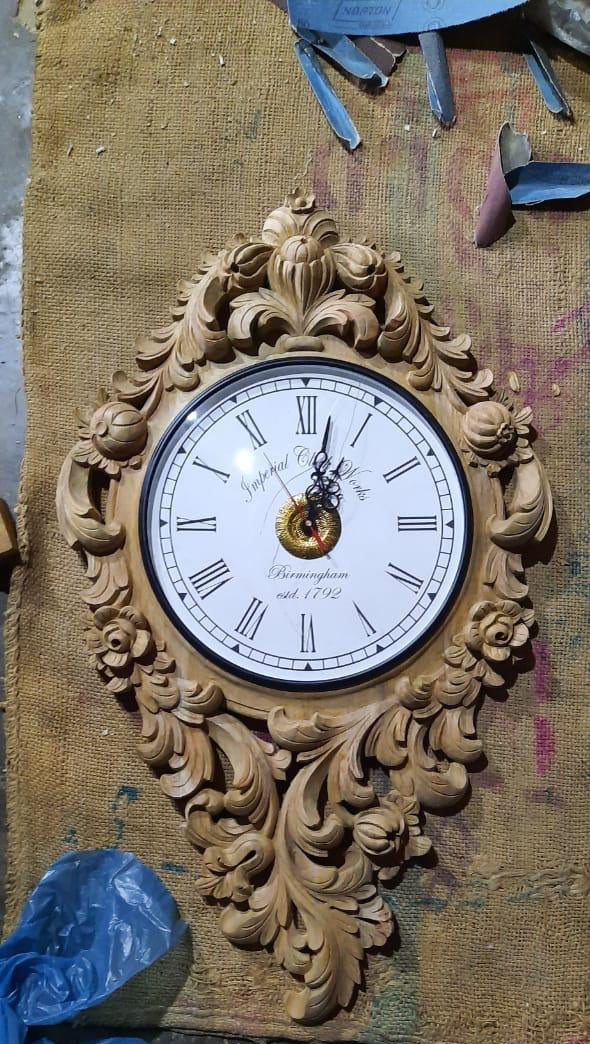 Royal Carved Heritage Handcrafted Wooden Clock