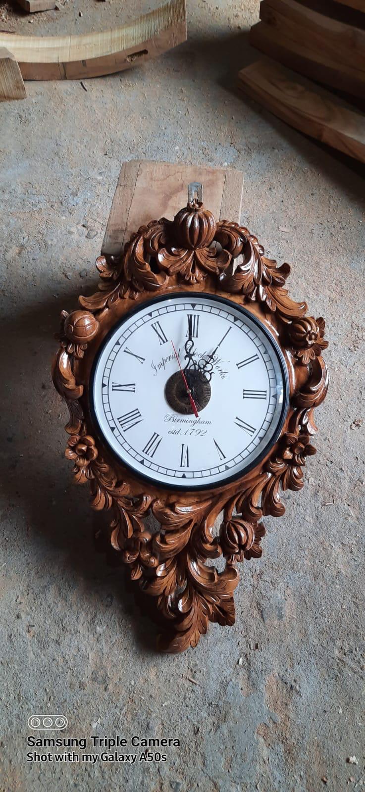 Royal Carved Heritage Handcrafted Wooden Clock
