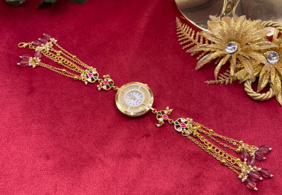 Ruby Blossom Kundan Watch