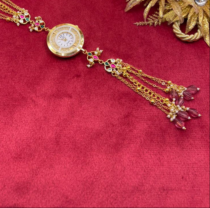 Ruby Blossom Kundan Watch