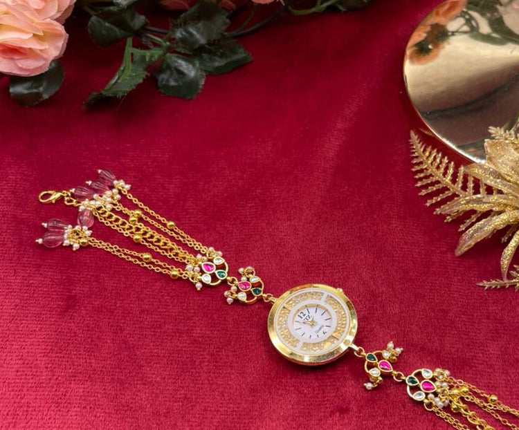 Ruby Blossom Kundan Watch