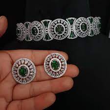 Trendy Premium Handcrafted AD Necklace Set - Celebrity Style