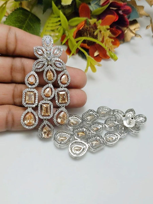 Veshakart Handcrafted Premium American Diamond Earrings