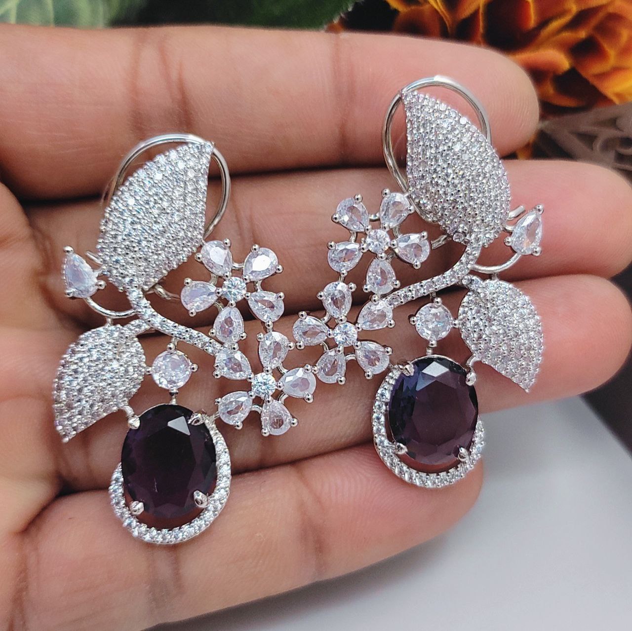 Veshakart Handcrafted Premium American Diamond Earrings