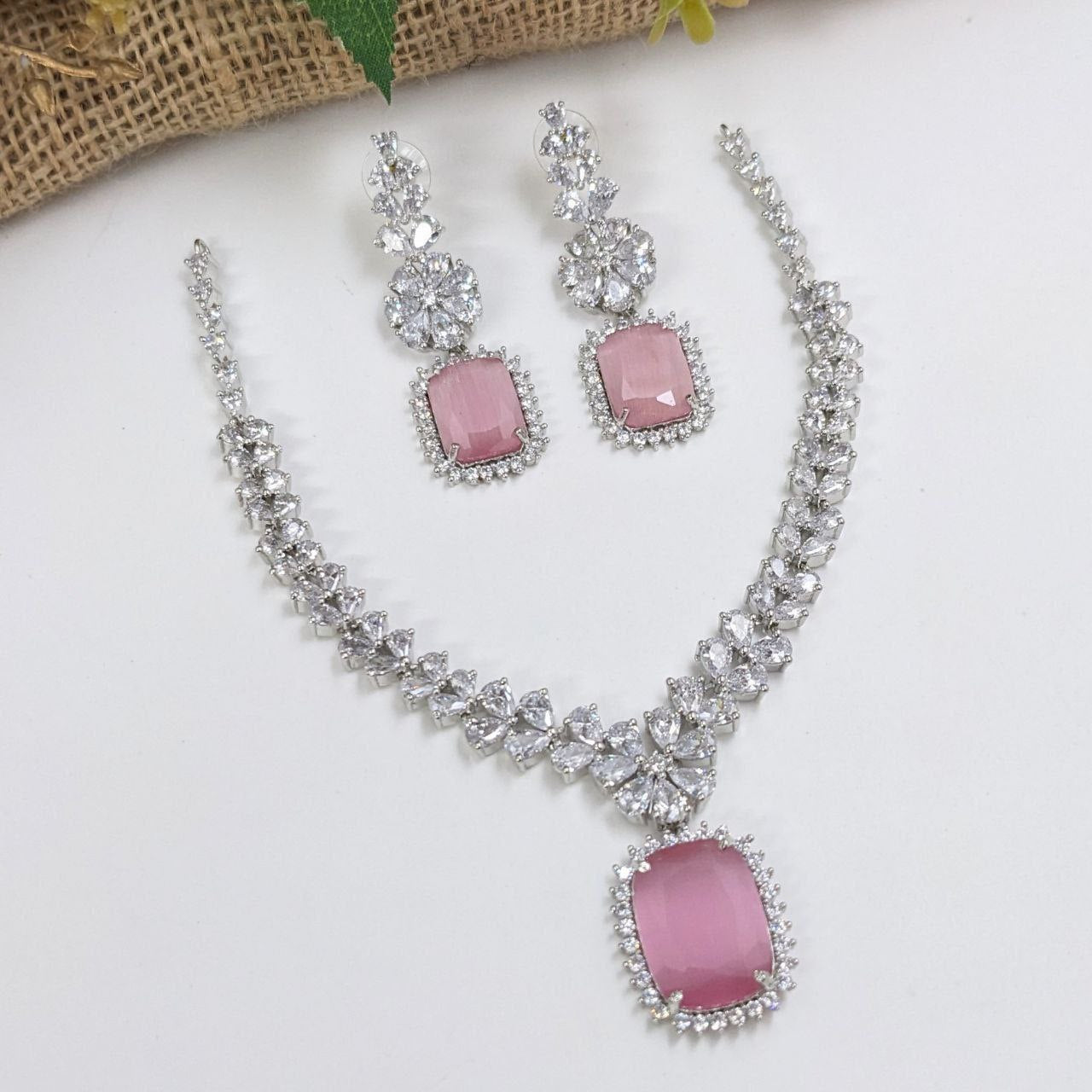 Premium  American Diamond Necklace Set