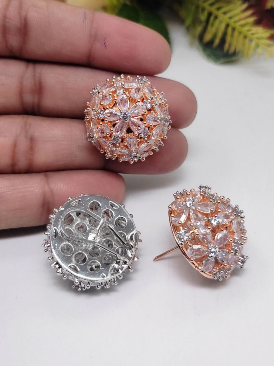 Veshakart Handcrafted Premium American Diamond Studs