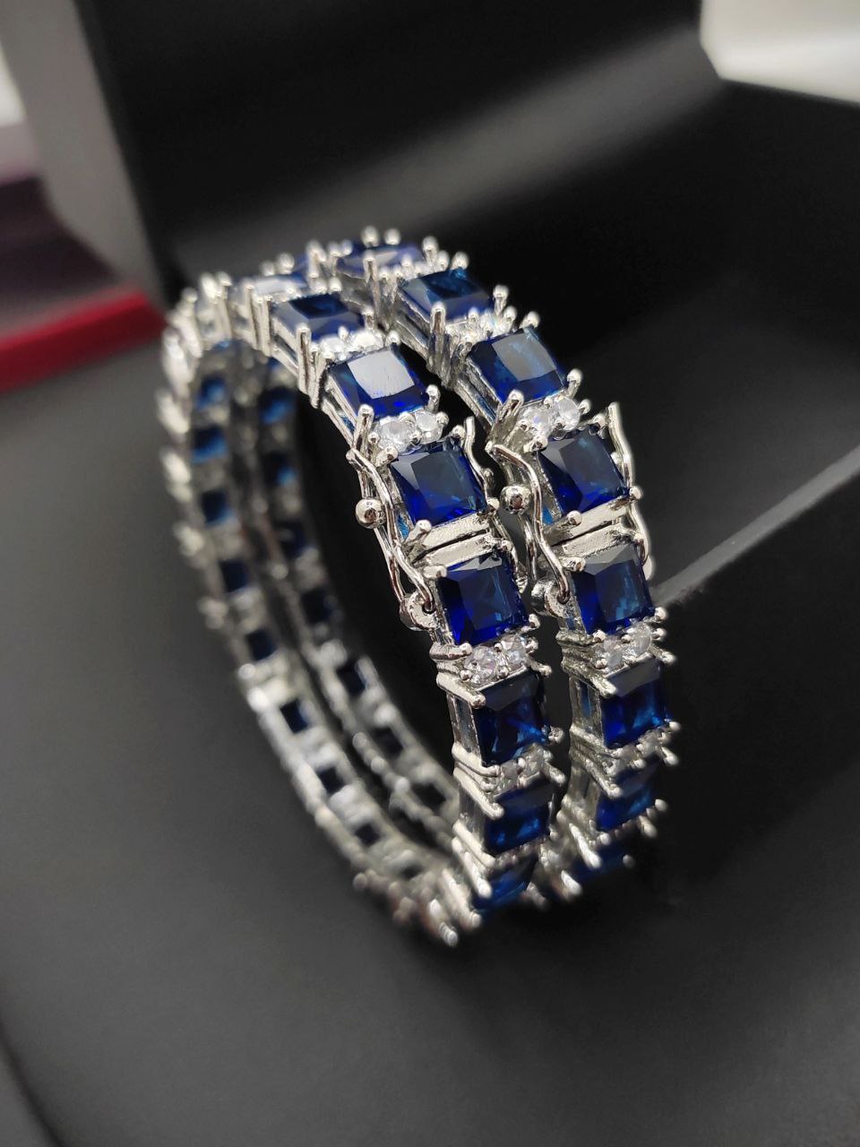 Premium quality Handcrafted American Diamond Bangles Pair