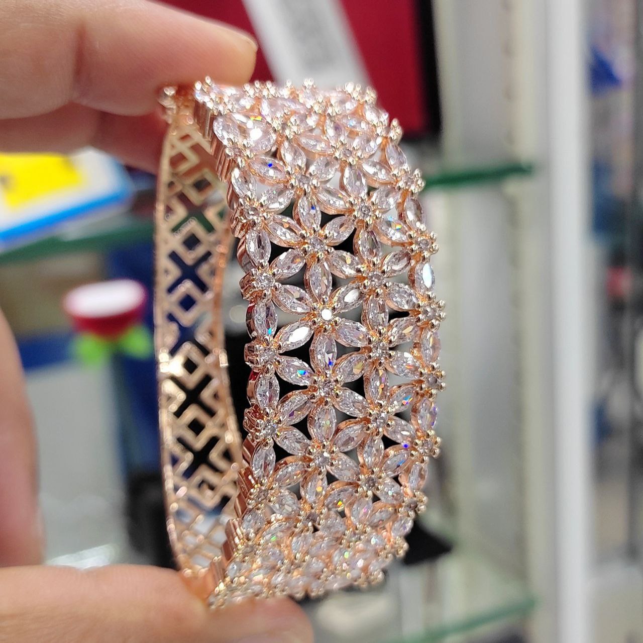 American Diamond Bracelet Real Diamond Kada Designs Women's