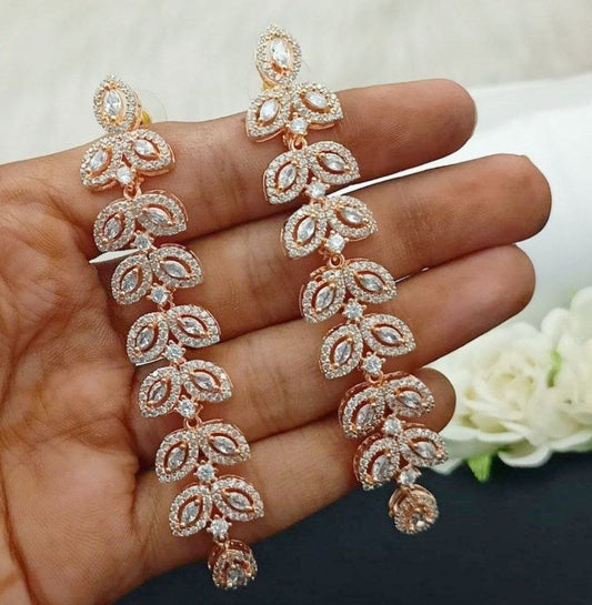 Veshakart Premium  HandCrafted American Diamond Earrings