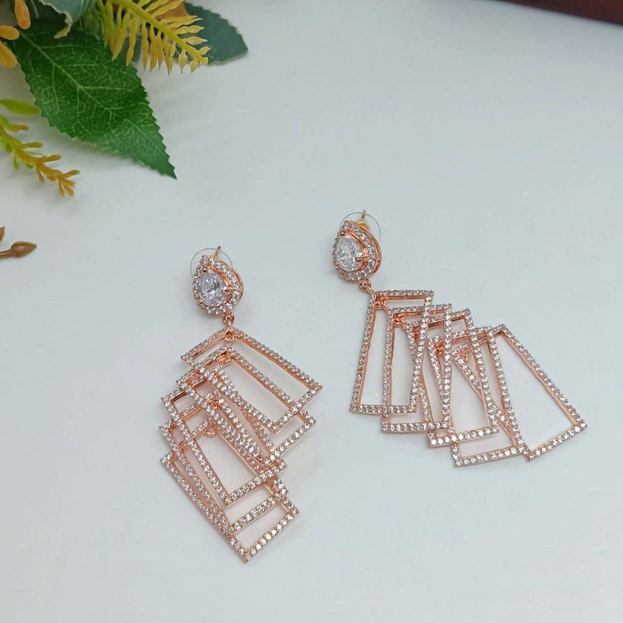 Veshakart Premium  HandCrafted American Diamond Earrings