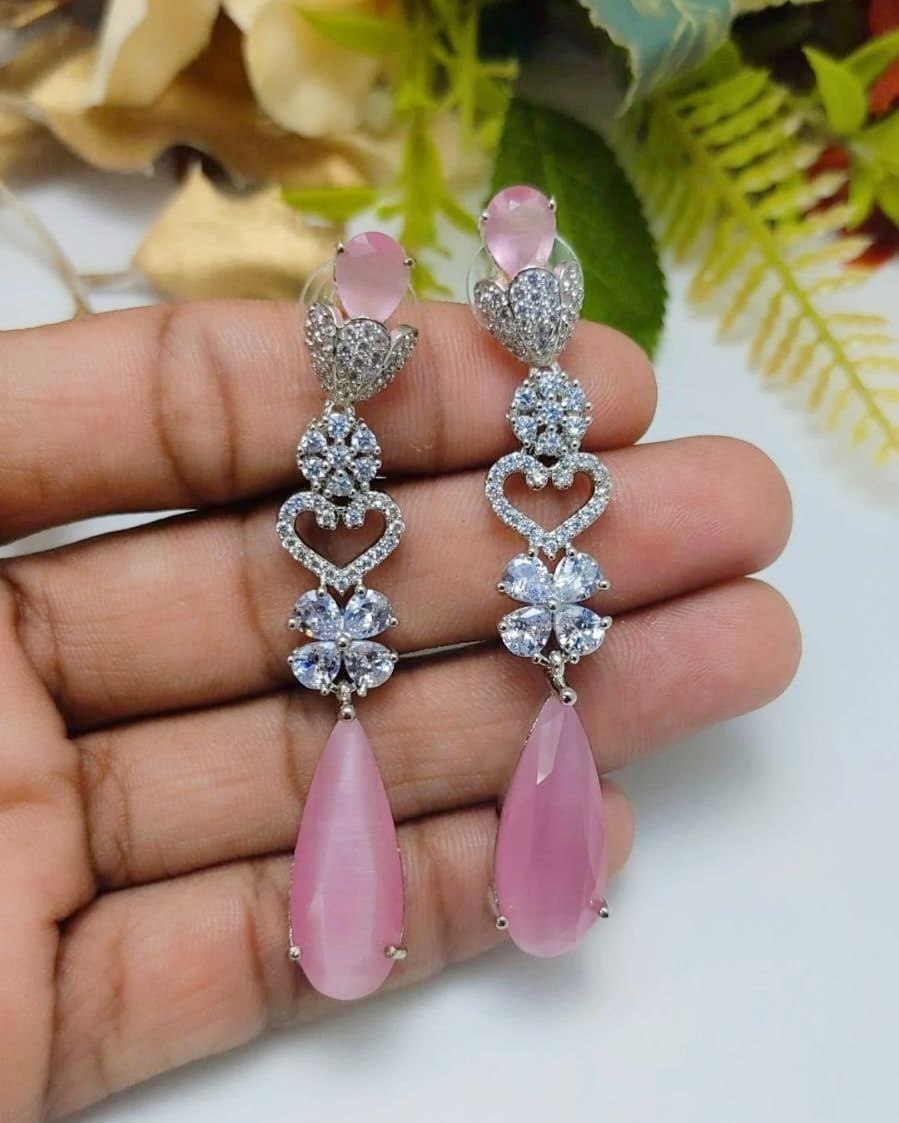 Veshakart Premium  HandCrafted American Diamond Earrings